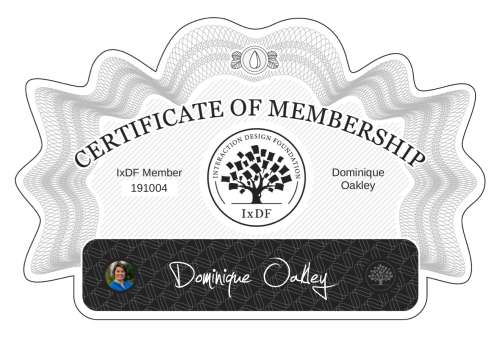 Dominique's Certificate of membership
