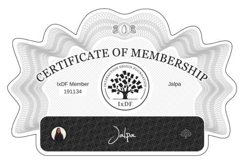 Jalpa's Certificate of membership