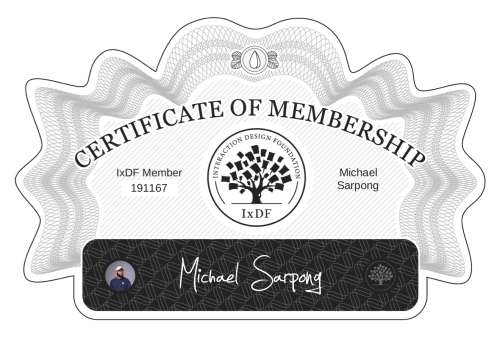 Michael's Certificate of membership