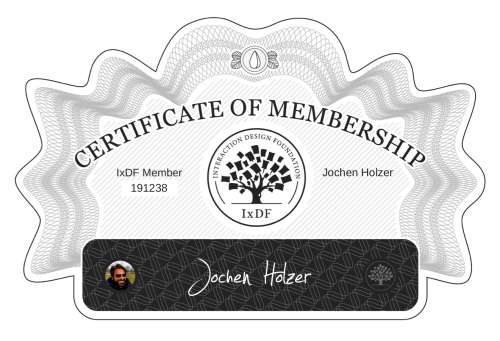 Jochen's Certificate of membership