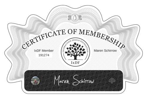 Maren's Certificate of membership