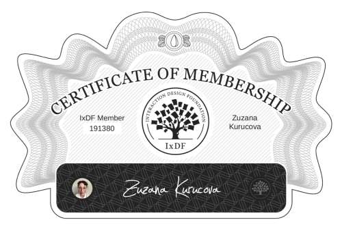 Zuzana's Certificate of membership