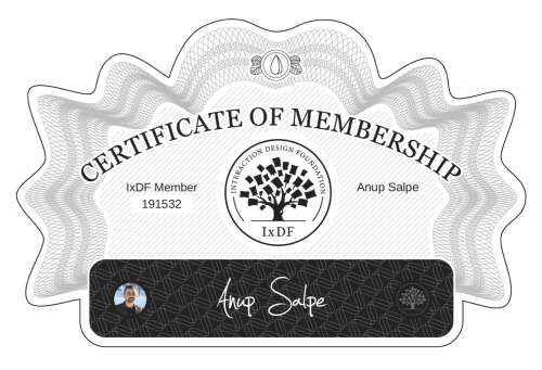 Anup's Certificate of membership
