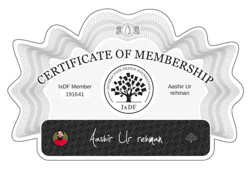 Aashir's Certificate of membership