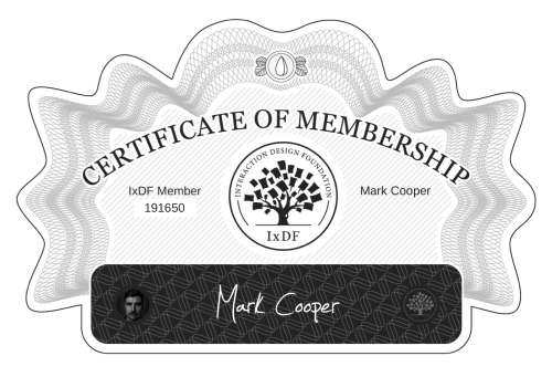 Mark's Certificate of membership