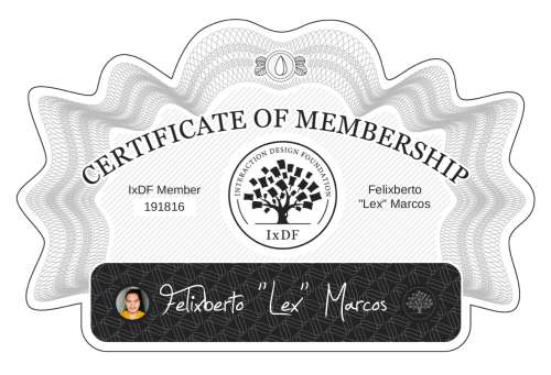 Felixberto's Certificate of membership