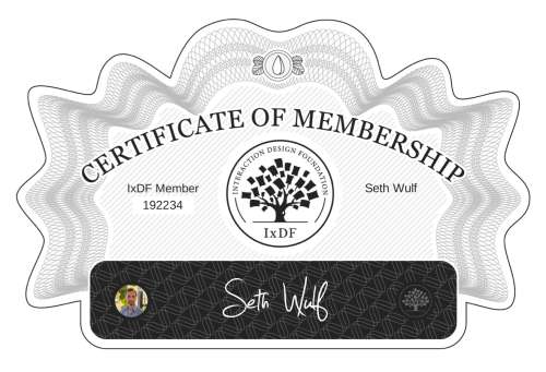 Seth's Certificate of membership