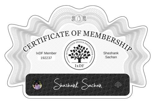 Shashank's Certificate of membership