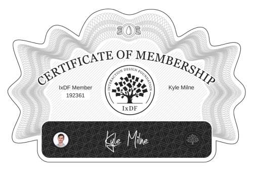 Kyle's Certificate of membership