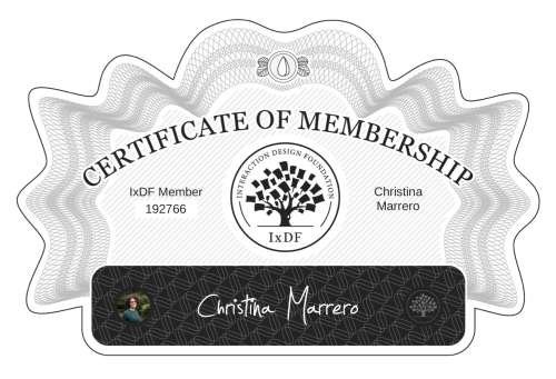 Christina's Certificate of membership