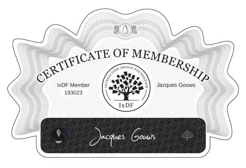 Jacques's Certificate of membership