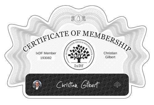Christian's Certificate of membership