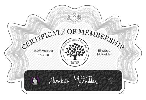 Elizabeth's Certificate of membership