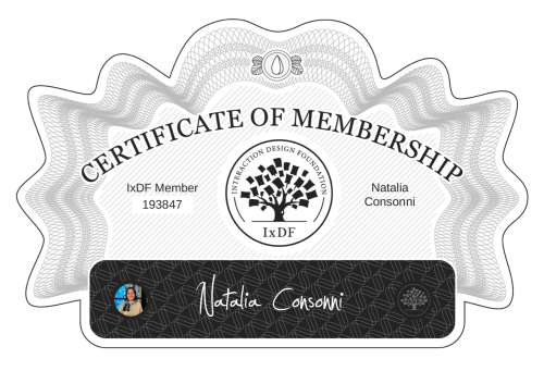 Natalia's Certificate of membership