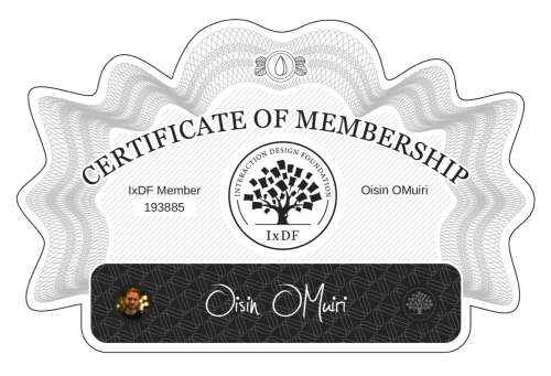 Oisin's Certificate of membership