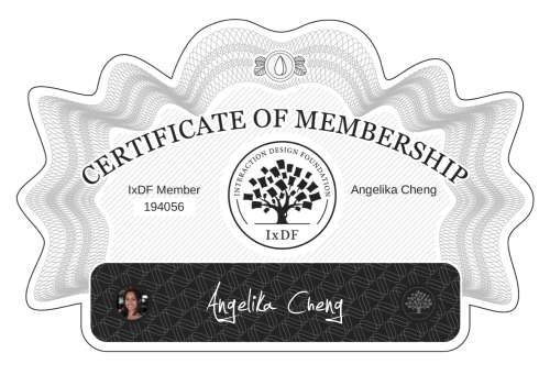 Angelika's Certificate of membership