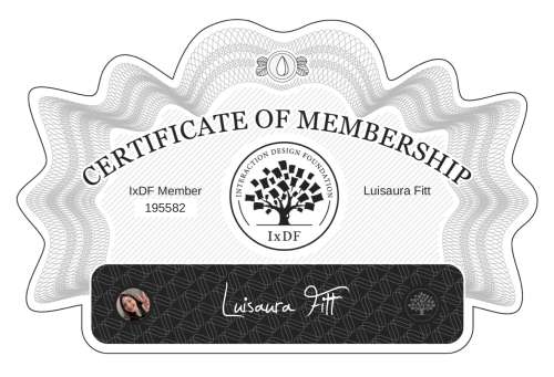 Luisaura's Certificate of membership