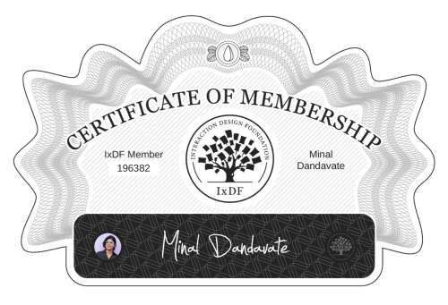 Minal's Certificate of membership