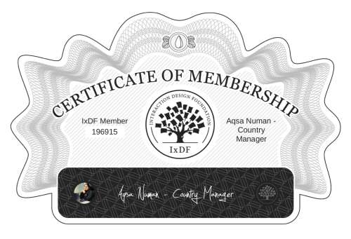 Aqsa's Certificate of membership