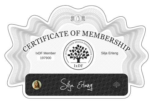 Silja's Certificate of membership