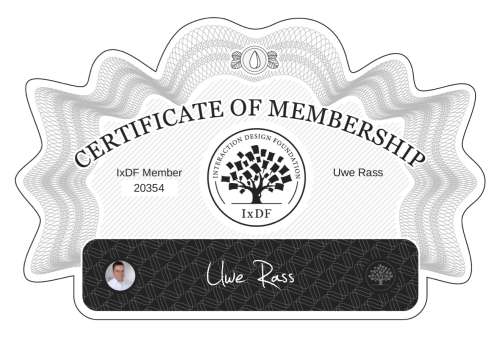 Uwe's Certificate of membership