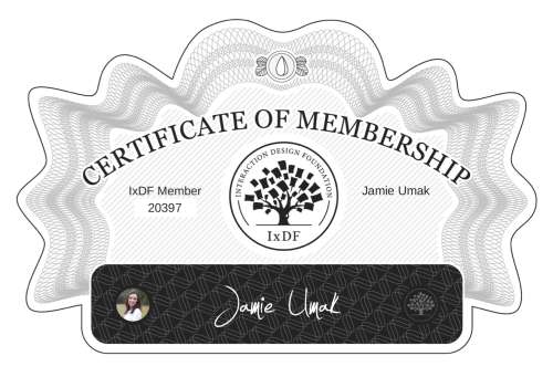 Jamie's Certificate of membership