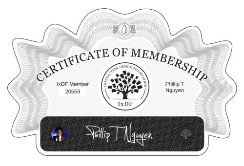 Phillip's Certificate of membership