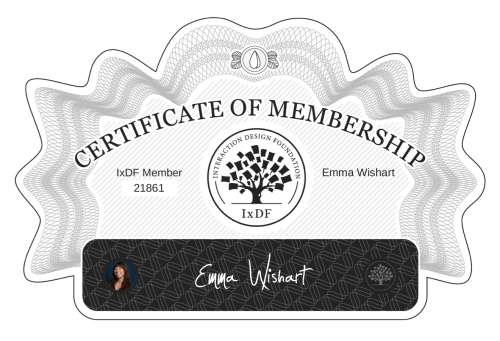 Emma's Certificate of membership
