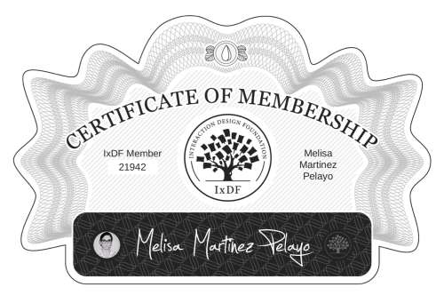 Melisa's Certificate of membership