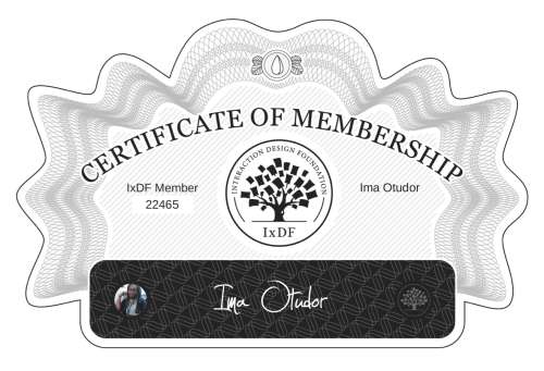 Ima's Certificate of membership