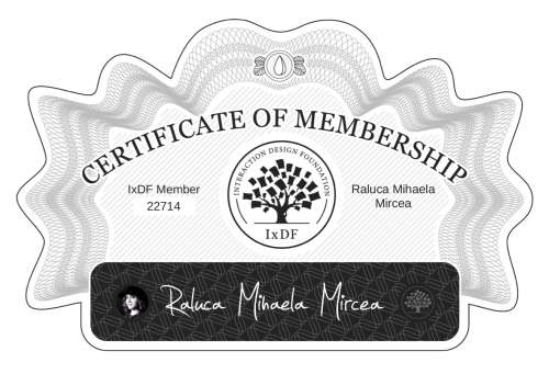 Raluca's Certificate of membership