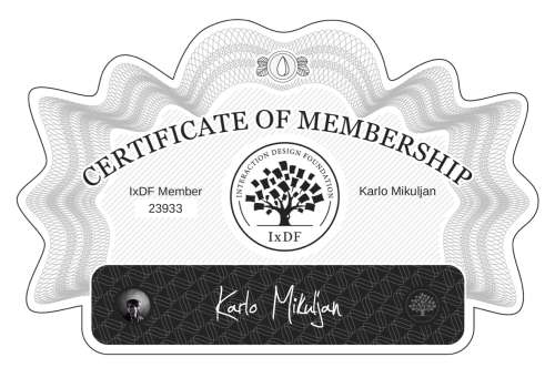 Karlo's Certificate of membership