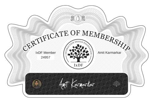 Amit's Certificate of membership