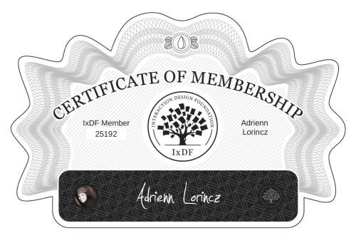Adrienn's Certificate of membership