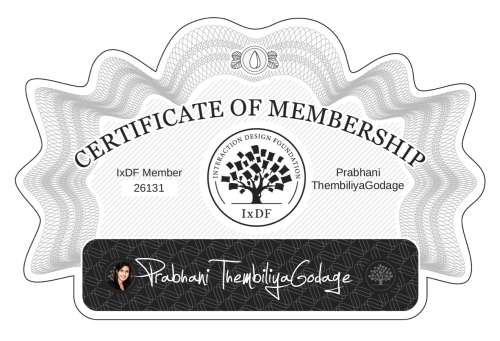 Prabhani's Certificate of membership