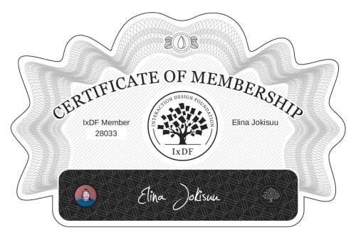 Elina's Certificate of membership