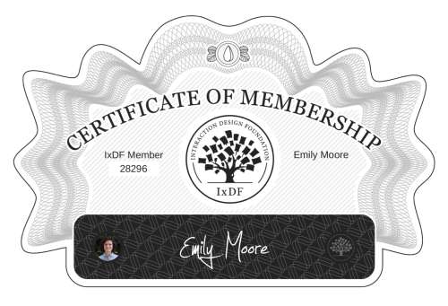 Emily's Certificate of membership