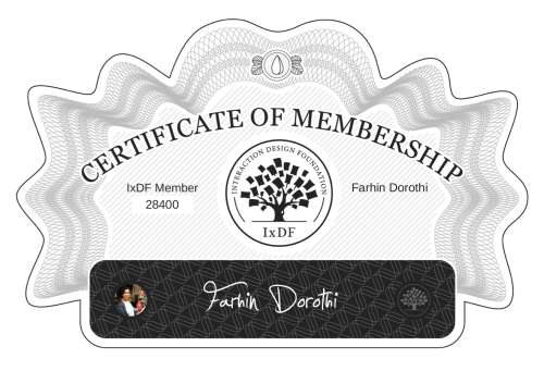 Farhin's Certificate of membership