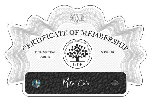 Mike's Certificate of membership