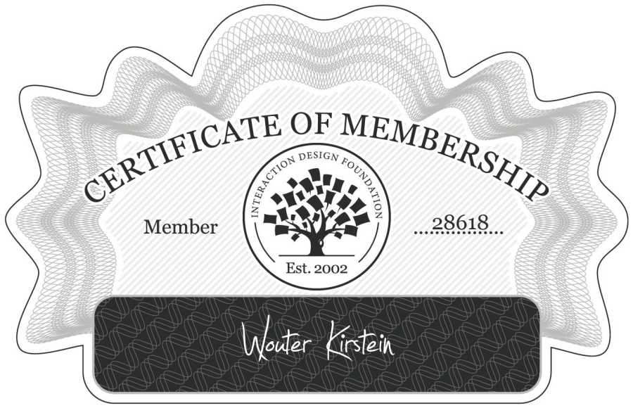 Wouter Kirstein: Certificate of Membership