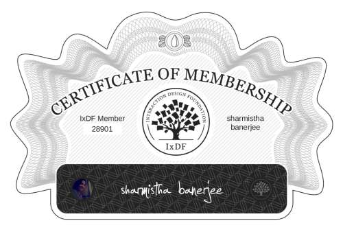 sharmistha's Certificate of membership