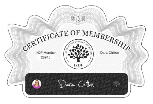 Dara's Certificate of membership