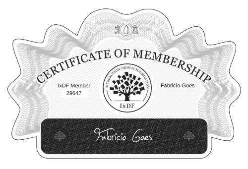 Fabricio's Certificate of membership