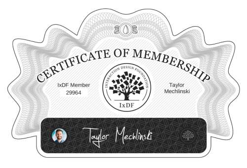 Taylor's Certificate of membership
