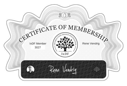 René's Certificate of membership