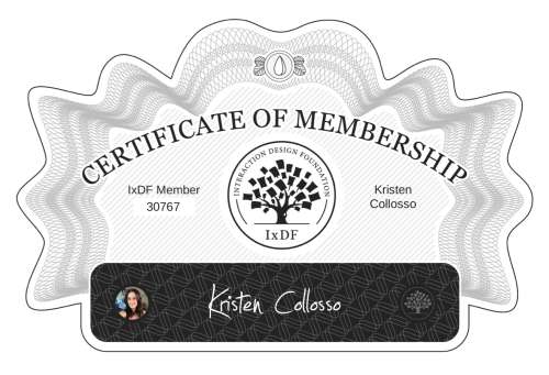 Kristen's Certificate of membership
