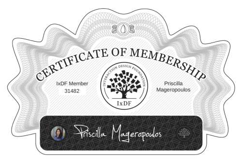 Priscilla's Certificate of membership