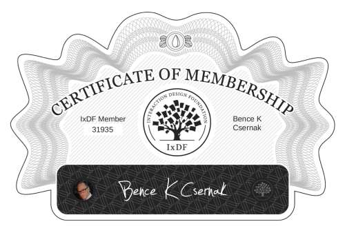 Bence's Certificate of membership