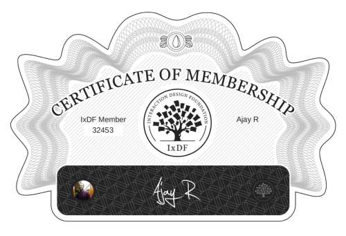 Ajay's Certificate of membership