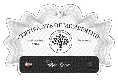 Peter's Certificate of membership